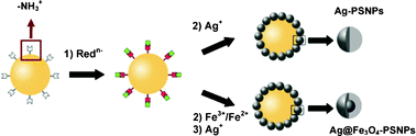 Graphical abstract: Intermatrix synthesis of monometallic and magnetic metal/metal oxide nanoparticles with bactericidal activity on anionic exchange polymers