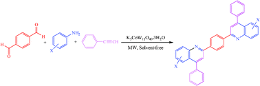 Graphical abstract: Efficient and environmentally-benign three-component synthesis of quinolines and bis-quinolines catalyzed by recyclable potassium dodecatungstocobaltate trihydrate under microwave irradiation