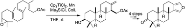 Graphical abstract: Ti(iii)-Catalyzed, concise synthesis of marine furanospongian diterpenes