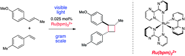 Graphical abstract: Crossed intermolecular [2 + 2] cycloaddition of styrenes by visible light photocatalysis