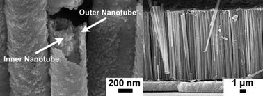 Graphical abstract: Conversion of porous anodic Al2O3 into freestanding, uniformly aligned, multi-wall TiO2 nanotube arrays for electrode applications