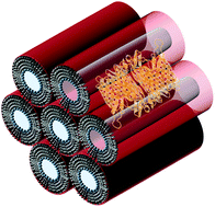 Graphical abstract: Reconstitution of OmpF membrane protein on bended lipid bilayers: perforated hexagonal mesophases