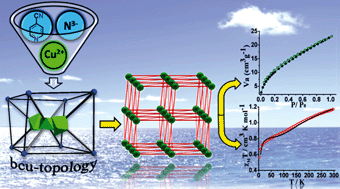 Graphical abstract: A porous metal organic framework with a bcu-type topology involving in situ ligand formation – synthesis, structure, magnetic property and gas adsorption studies