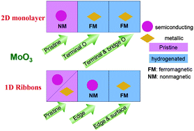 Graphical abstract: Tuning electronic and magnetic properties of MoO3 sheets by cutting, hydrogenation, and external strain: a computational investigation
