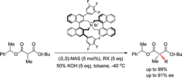 Graphical abstract: Enantioselective phase-transfer catalytic α-alkylation of 2-methylbenzyl tert-butyl malonates