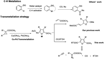 Graphical abstract: Modular synthesis of all-substituted furans through oxidative carbonylation of cyclopropenes with tandem metal relay catalysis