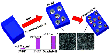 Graphical abstract: Nanochannel conduction in piezoelectric polymeric membrane using swift heavy ions and nanoclay