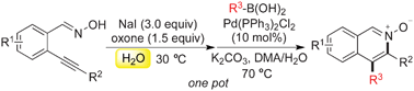 Graphical abstract: Generation of diverse isoquinoline N-oxides in an aqueous system