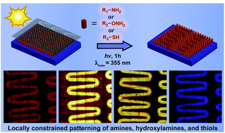 Graphical abstract: Spatially controlled surface immobilization of nucleophiles via trapping of photo-generated thioaldehydes