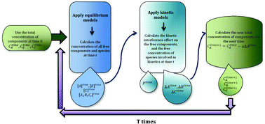 Graphical abstract: Model-based analysis of coupled equilibrium-kinetic processes: indirect kinetic studies of thermodynamic parameters using the dynamic data