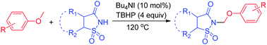 Graphical abstract: Efficient imidation of C(sp3)–H bonds adjacent to oxygen atoms of aryl ethers under metal-free conditions