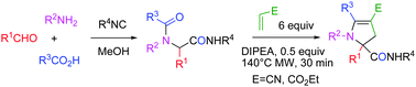 Graphical abstract: Formal [3+2] cycloaddition of Ugi adducts towards pyrrolines