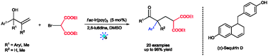 Graphical abstract: Visible light-mediated arylalkylation of allylic alcohols through concomitant 1,2-aryl migration