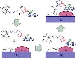 Graphical abstract: Correlated bifunctionality in heterogeneous catalysts: selective tethering of cinchonidine next to supported Pt nanoparticles