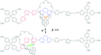 Graphical abstract: Fast redox-triggered shuttling motions in a copper rotaxane based on a phenanthroline–terpyridine conjugate