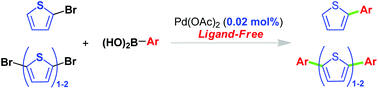 Graphical abstract: Highly efficient C–C cross-coupling for installing thiophene rings into π-conjugated systems