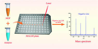 Graphical abstract: Magnetic metal–organic framework nanocomposites for enrichment and direct detection of small molecules by negative-ion matrix-assisted laser desorption/ionization time-of-flight mass spectrometry