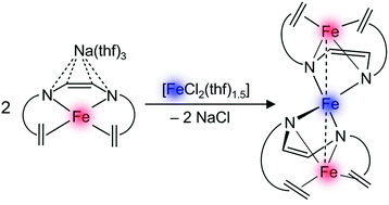 Graphical abstract: Low-valent iron: an Fe(i) ate compound as a building block for a linear trinuclear Fe cluster