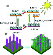 Graphical abstract: 3D Bi2S3 salix leaf-like nanosheet/TiO2 nanorod branched heterostructure arrays for improving photoelectrochemical properties