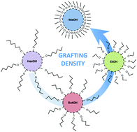Graphical abstract: Tuning surface grafting density of CeO2 nanocrystals with near- and supercritical solvent characteristics