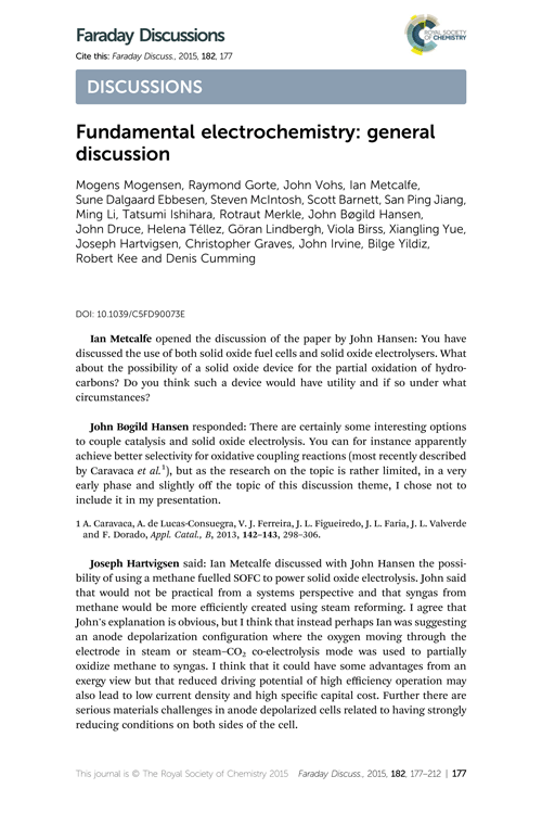 Fundamental electrochemistry: general discussion