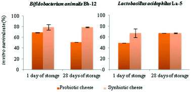 Graphical abstract: A prebiotic mixture improved Lactobacillus acidophilus and Bifidobacterium animalis gastrointestinal in vitro resistance in petit-suisse