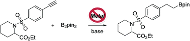 Graphical abstract: Transition-metal-free regioselective synthesis of alkylboronates from arylacetylenes and vinyl arenes