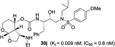 Graphical abstract: Design, synthesis, biological evaluation and X-ray structural studies of HIV-1 protease inhibitors containing substituted fused-tetrahydropyranyl tetrahydrofuran as P2-ligands