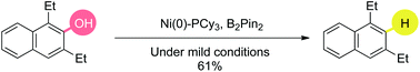Graphical abstract: Nickel catalyzed reduction of arenols under mild conditions