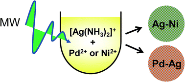 Graphical abstract: Utilization of the microwave electric or magnetic field in the synthesis of monometallic and bimetallic nanoparticles