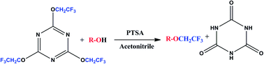 Graphical abstract: Expedient and efficient one pot synthesis of trifluoroethyl ethers from metal free 2,4,6-tris-(2,2,2-trifluoro-ethoxy)-[1,3,5] triazene