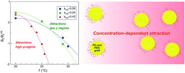 Graphical abstract: Concentration-dependent effective attractions between PEGylated nanoparticles