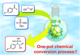 Graphical abstract: Zeolitic imidazolate frameworks as heterogeneous catalysts for a one-pot P–C bond formation reaction via Knoevenagel condensation and phospha-Michael addition