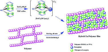 Graphical abstract: Polymer encapsulated scorpionate Eu3+ complexes as novel hybrid materials for high performance luminescence applications