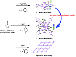 Graphical abstract: Triazole based Ag coordination clusters: synthesis, structural diversity and anion exchange properties