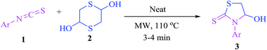 Graphical abstract: A solvent- and catalyst-free domino reaction for the efficient synthesis of 3-arylthiazolidine-2-thiones under microwave irradiation