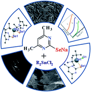 Graphical abstract: Diorganotin(iv) 4,6-dimethyl-2-pyrimidyl selenolates: synthesis, structures and their utility as molecular precursors for the preparation of SnSe2 nano-sheets and thin films