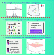 Graphical abstract: Screening and verification of linearly dependent biomarkers with acute toxicity induced by Aconiti Radix based on liquid chromatography-mass spectrometry-based metabolite profiling