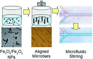 Graphical abstract: Disposable micro stir bars by photodegradable organic encapsulation of hematite–magnetite nanoparticles
