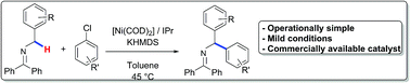 Graphical abstract: Synthesis of (diarylmethyl)amines using Ni-catalyzed arylation of C(sp3)–H bonds