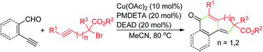 Graphical abstract: Copper-catalyzed cascade annulation of unsaturated α-bromocarbonyls with enynals: a facile access to ketones from aldehydes