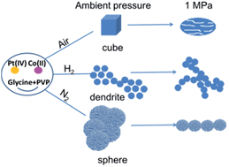 Graphical abstract: Platinum–cobalt nanocrystals synthesized under different atmospheres for high catalytic performance in methanol electro-oxidation