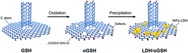 Graphical abstract: Dual-sized NiFe layered double hydroxides in situ grown on oxygen-decorated self-dispersal nanocarbon as enhanced water oxidation catalysts