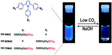 Graphical abstract: A fluorescent probe with an aggregation-enhanced emission feature for real-time monitoring of low carbon dioxide levels