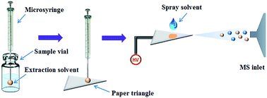 Graphical abstract: Coupling liquid-phase microextraction with paper spray for rapid analysis of malachite green, crystal violet and their metabolites in complex samples using mass spectrometry