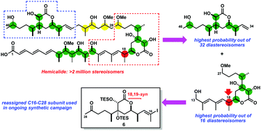 Graphical abstract: Toward the stereochemical assignment and synthesis of hemicalide: DP4f GIAO-NMR analysis and synthesis of a reassigned C16–C28 subunit