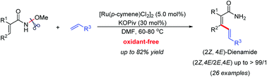 Graphical abstract: A direct cross-coupling reaction of electron-deficient alkenes using an oxidizing directing group