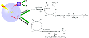 Graphical abstract: A site-holding effect of TiO2 surface hydroxyl in the photocatalytic direct synthesis of 1,1-diethoxyethane from ethanol