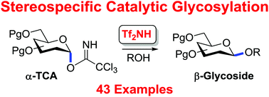 Graphical abstract: Catalytic stereospecific O-glycosylation