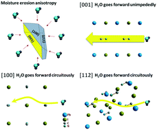 Graphical abstract: Anisotropic moisture erosion of CH3NH3PbI3 single crystals